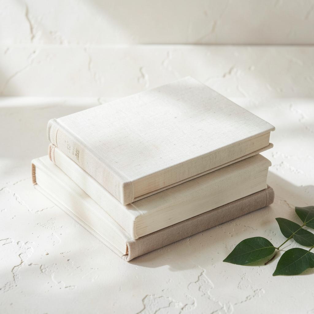 Stack of linen-bound research books