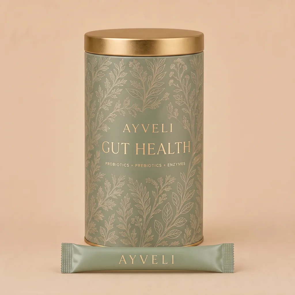 AYVELI Gut Health — Prebiotics + Probiotics + Enzymes